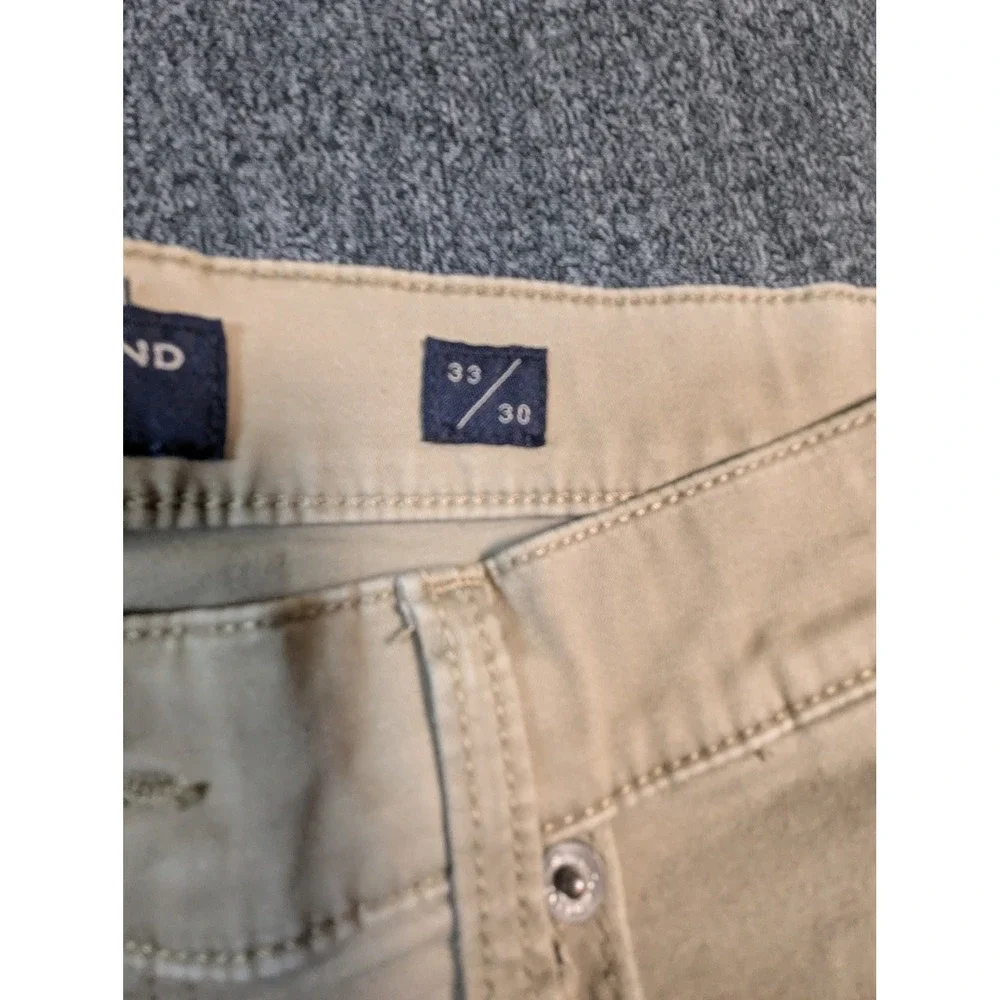 Lucky Brand 412 Athletic Slim Khaki Pants Mens 33x30 Tan Chino Trousers STAINED